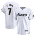 H.Astros #7 Craig Biggio Player White Throwback Cooperstown Collection Limited Ddoa Stitched Jerseys