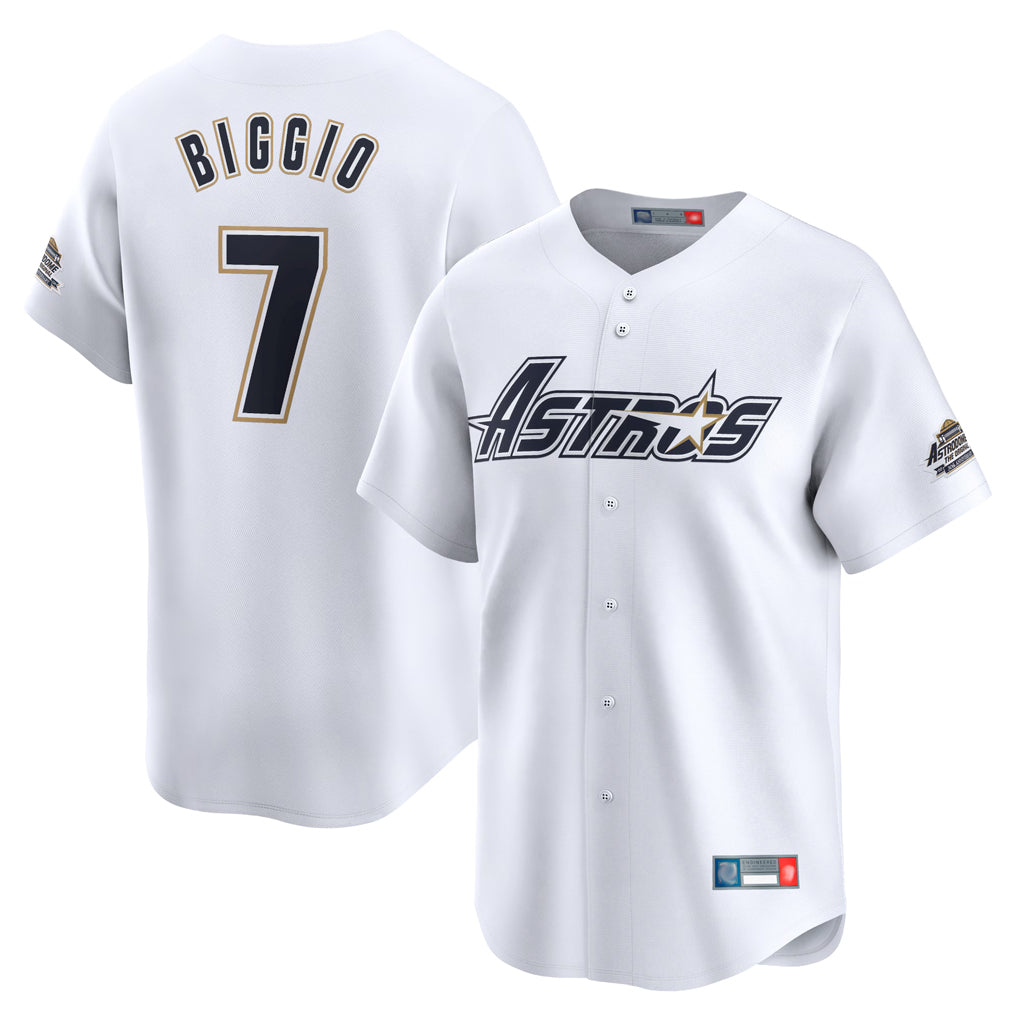 H.Astros #7 Craig Biggio Player White Throwback Cooperstown Collection Limited Ddoa Stitched Jerseys