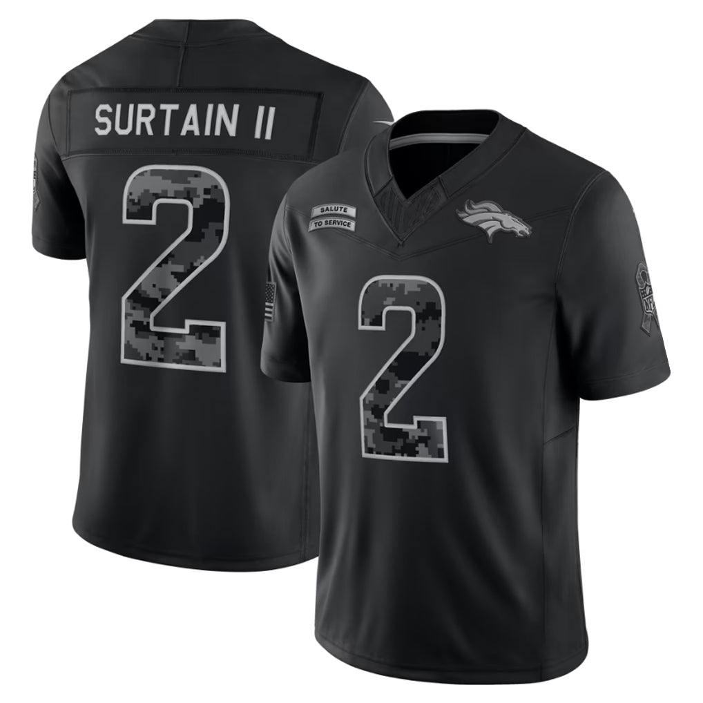 Ddoa D.Broncos #2 Patrick Surtain II Player Black Limited 2026 Salute to Service Home Game Stitched Jerseys