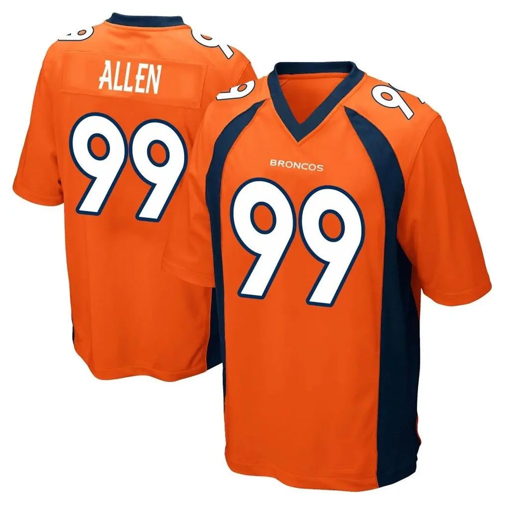 D.Broncos #99 Zach Allen Player Orange Color Home Game Ddoa Stitched Jerseys