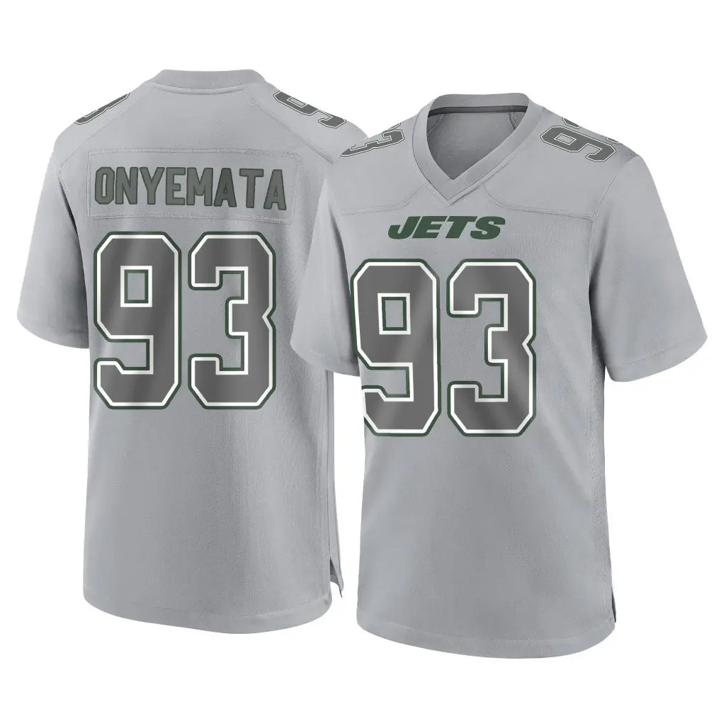 NY.Jets #93 David Onyemata Player Gray Limited Atmosphere Fashion Home Game Ddoa Stitched Jerseys