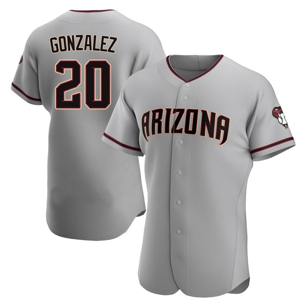A.Diamondbacks #20 Luis Gonzalez Player Gray Road Limited Elite Home Game Ddoa Stitched Jerseys
