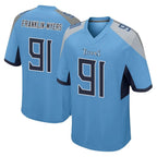 T.Titans #91 John Franklin-Myers Player Light Blue Home Game Ddoa Stitched Jerseys