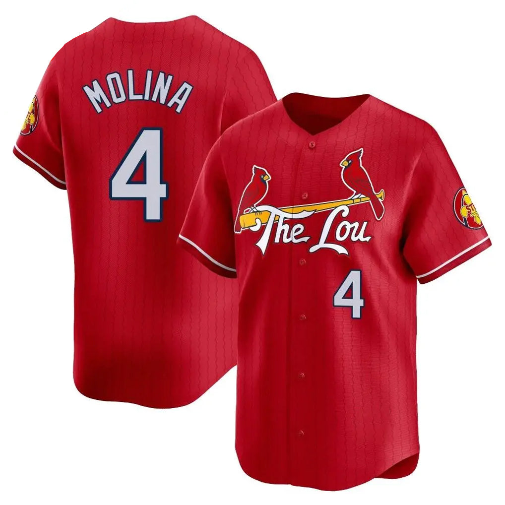 St. Louis Cardinals #4 Yadier Molina Player Red City Connect Limited Ddoa Stitched Jerseys