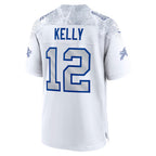 B.Bills #12 Jim Kelly Player White Rivalries Collection Game Ddoa Stitched Jerseys