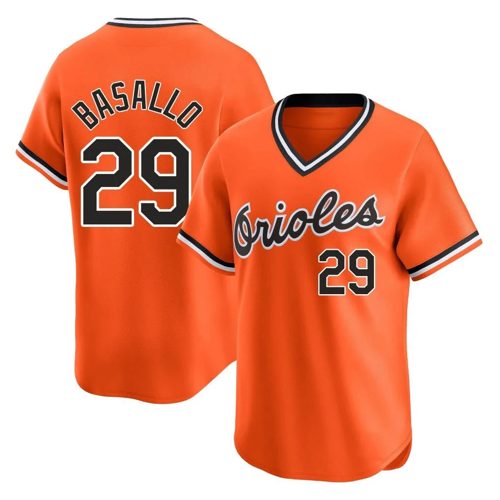 B.Orioles #29 Samuel Basallo Player Orange T-shirt Limited Home Game Ddoa Stitched Jerseys