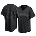 LA.Angels #27 Mike Trout Player Black Pitch Fashion T-shirt Ddoa Stitched Jerseys