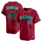 A.Diamondbacks #51 Randy Johnson Player Red Limited Home Game Ddoa Stitched Jerseys