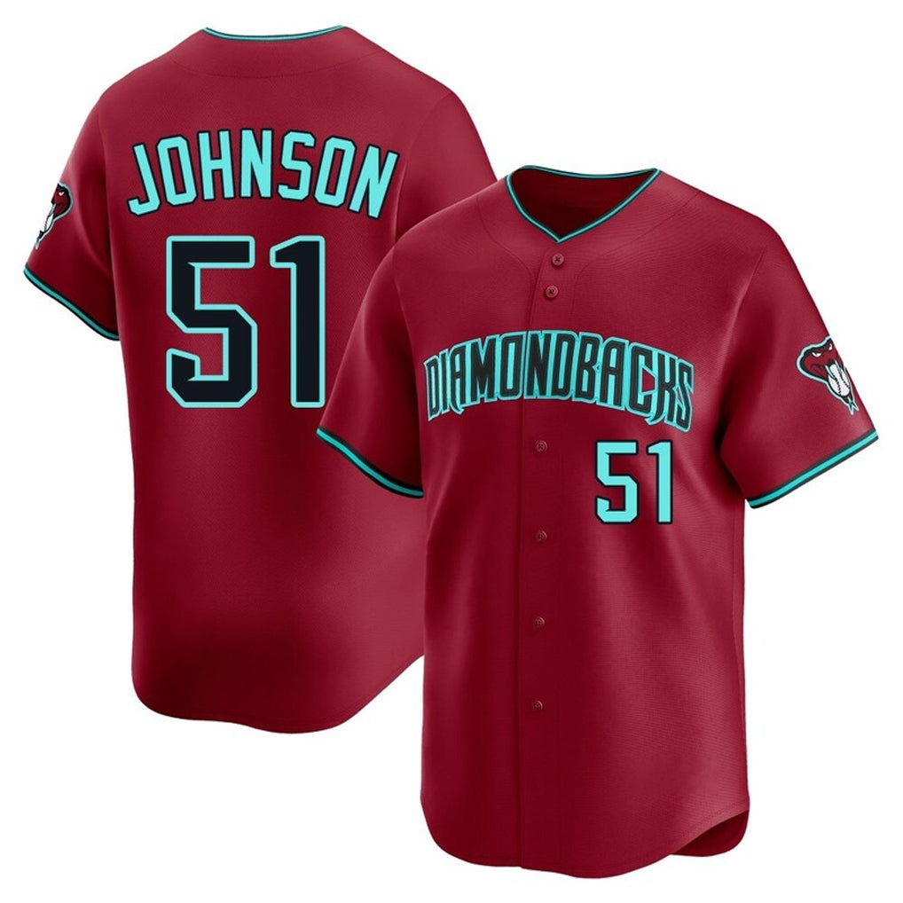A.Diamondbacks #51 Randy Johnson Player Red Limited Home Game Ddoa Stitched Jerseys