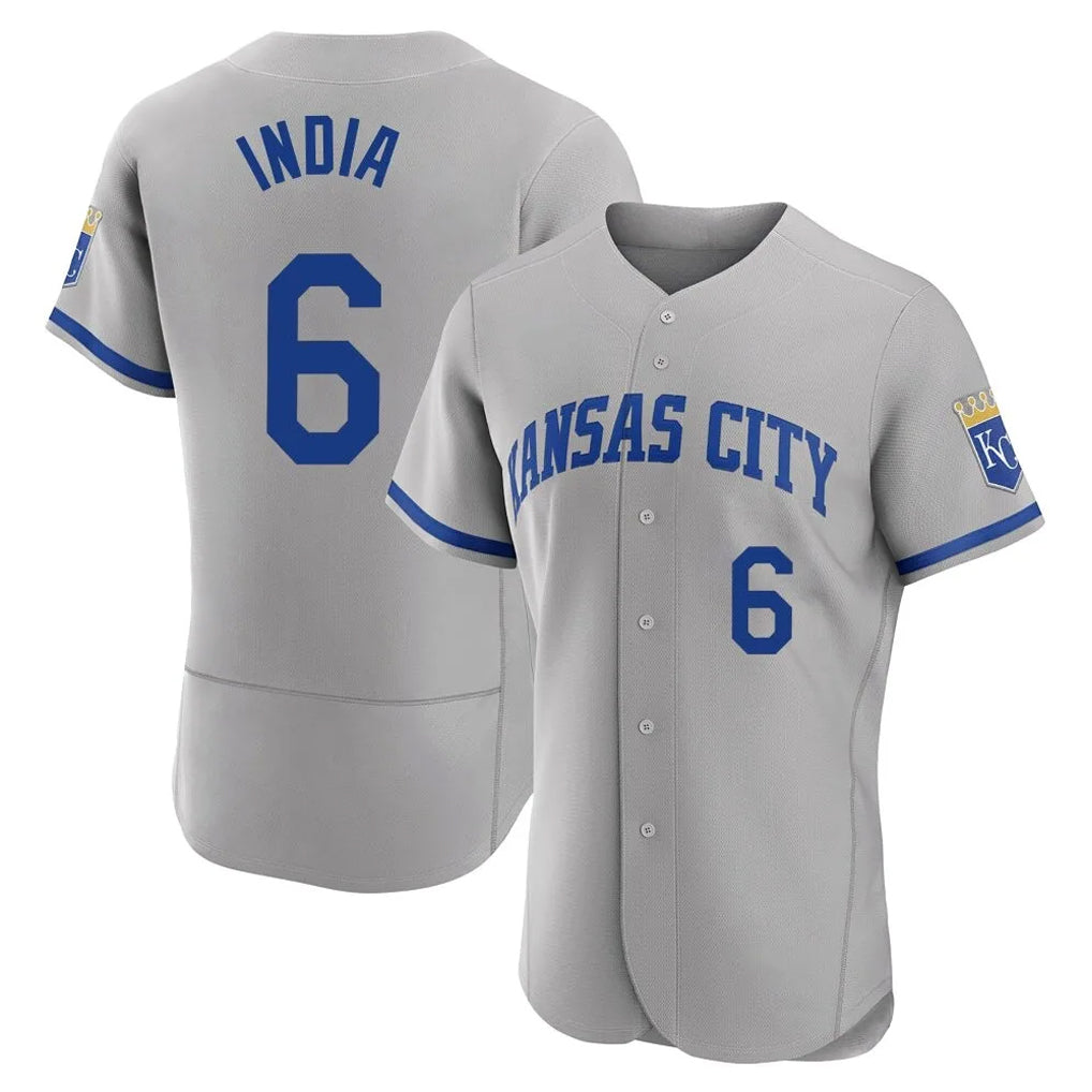 KC.Royals #6 Jonathan India Player Gray Limited Elite Home Game Ddoa Stitched Jerseys