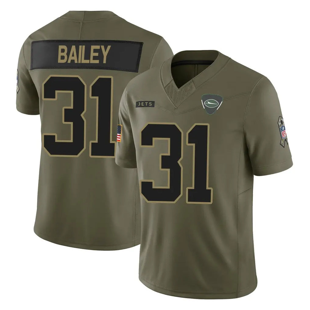 NY.Jets #31 David Bailey Player Olive 2025 Salute To Service Limited Ddoa Stitched Jerseys
