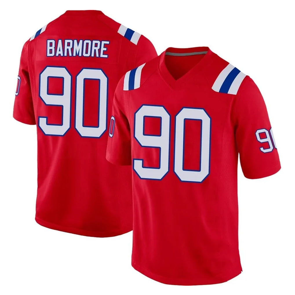 NE.Patriots #90 Christian Barmore Player Red Home Game Ddoa Stitched Jerseys