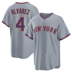 NY.Mets #4 Francisco Alvarez Player Gray Road Home Game Ddoa Stitched Jerseys