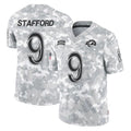LA.Rams #9 Matthew Stafford Player Arctic Camo Salute To Service Limited Game Ddoa Stitched Jerseys