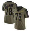 TB.Buccaneers #78 Tristan Wirfs Player Olive Salute To Service Limited Game Ddoa Stitched Jerseys