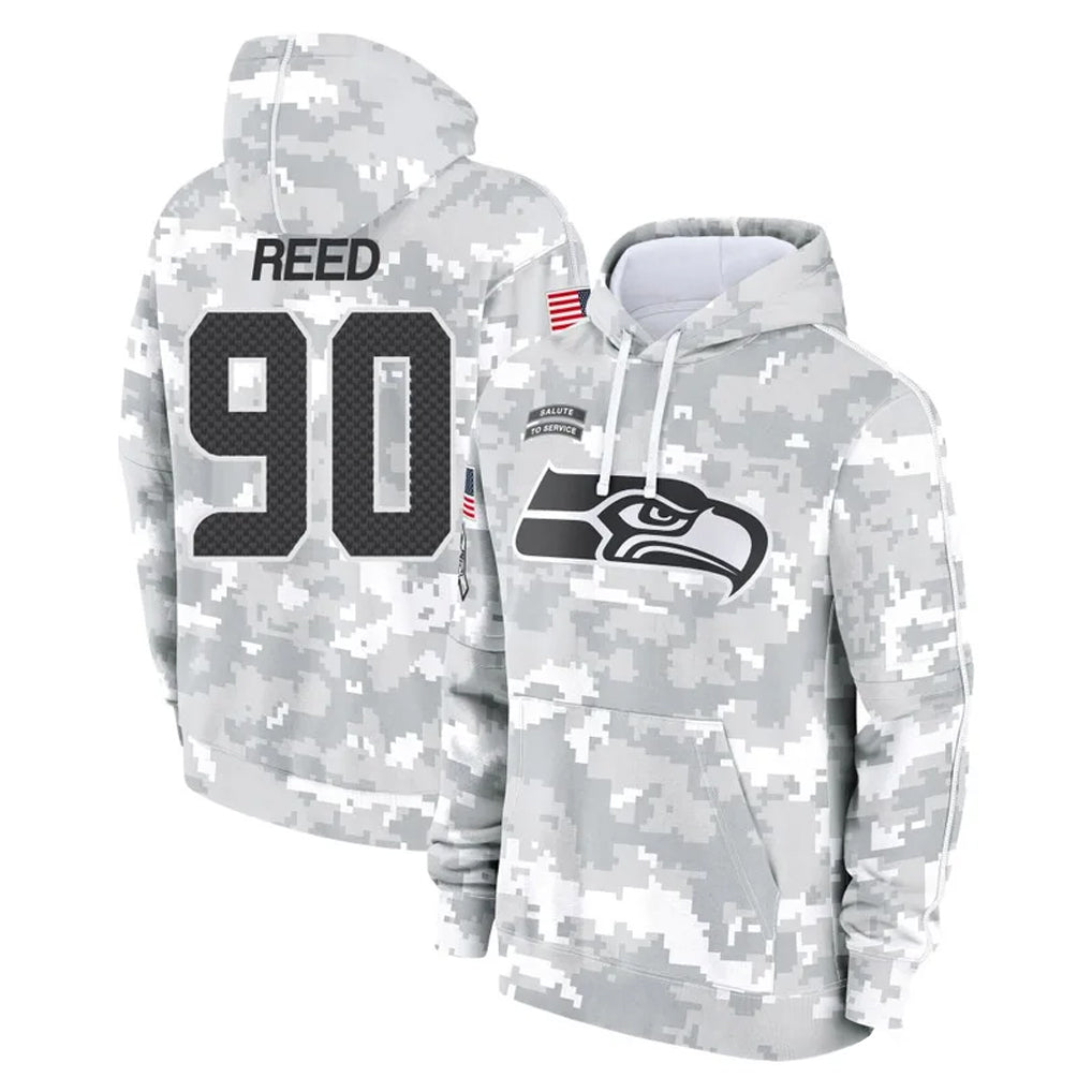S.Seahawks #90 Jarran Reed Player Arctic Camo Limited Salute to Service Pullover Hoodies Game Ddoa Stitched Jerseys