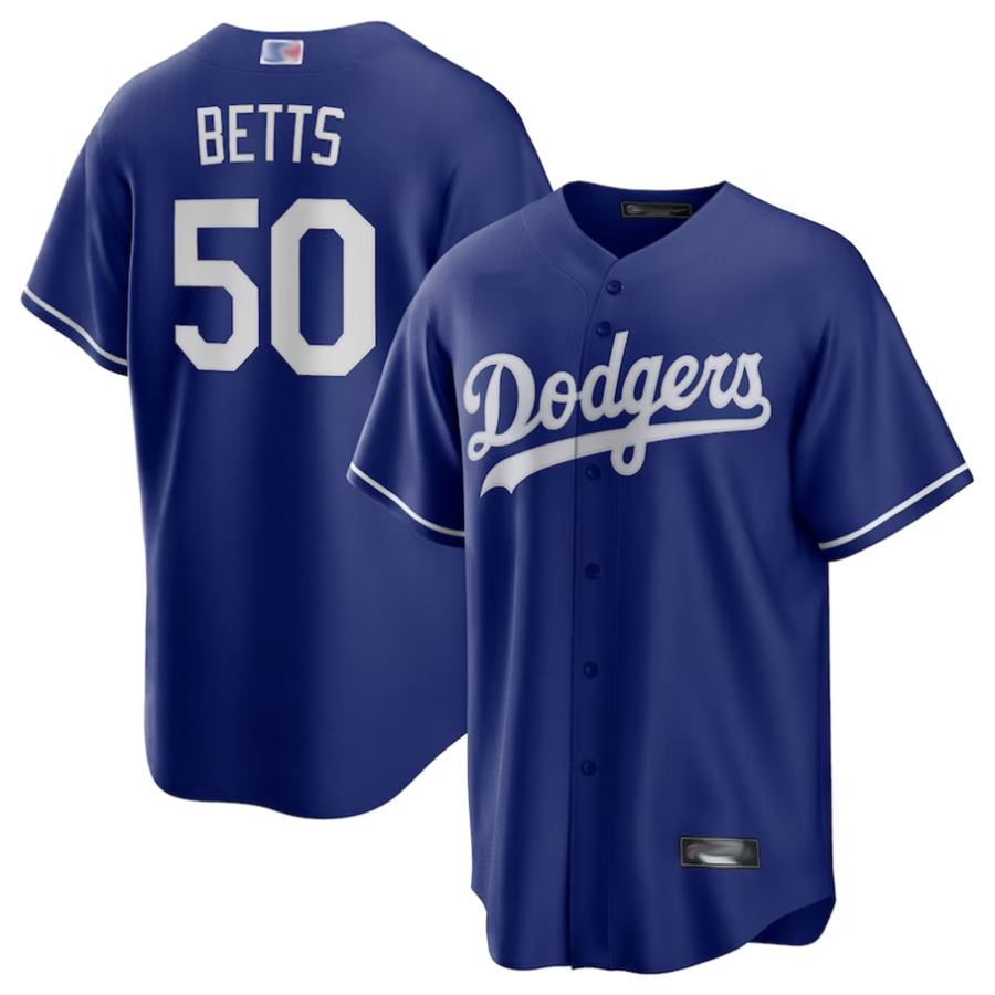 LA.Dodgers #50 Mookie Betts Player Royal Replica Game Ddoa Stitched Jerseys