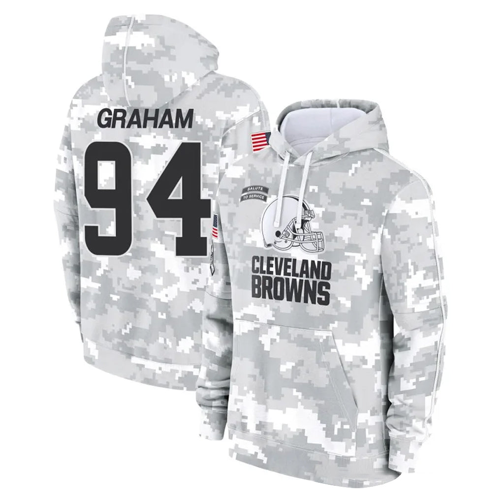C.Browns #94 Mason Graham Player Arctic Camo Salute to Service Hoodies Limited Game Ddoa Stitched Jerseys
