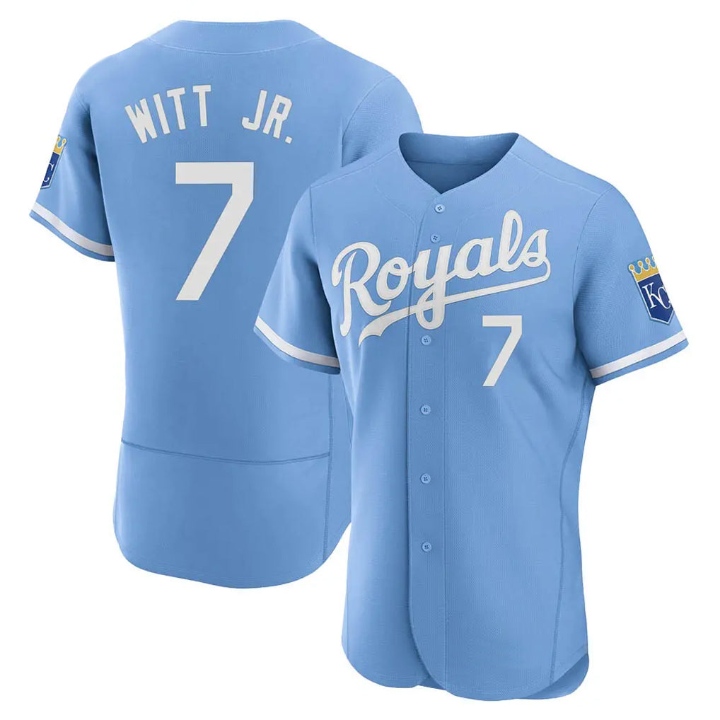 KC.Royals #7 Bobby Witt Jr. Player Light Blue Alt Limited Elite Home Ddoa Stitched Jerseys