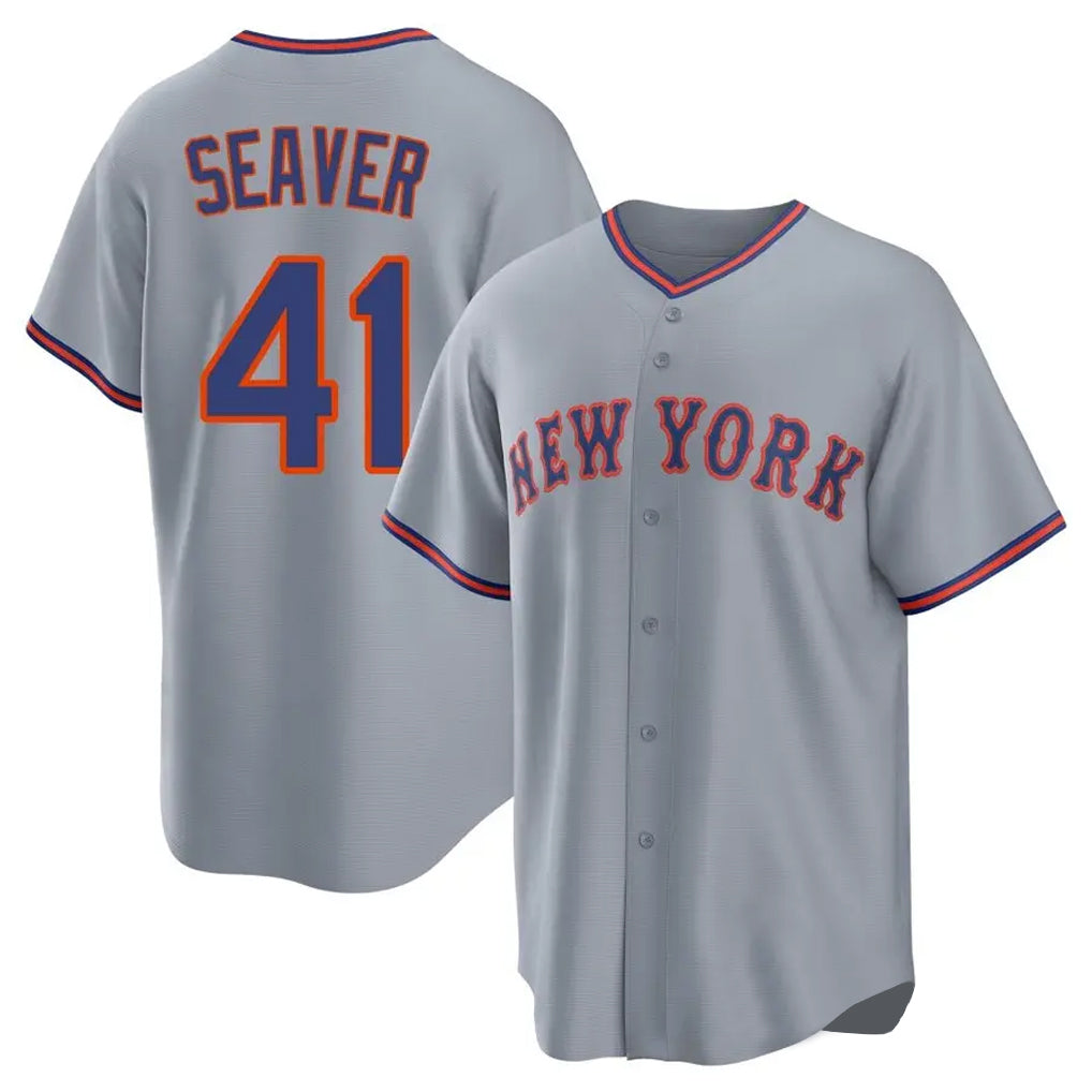 NY.Mets #41 Tom Seaver Player Gray Road Home Game Ddoa Stitched Jerseys