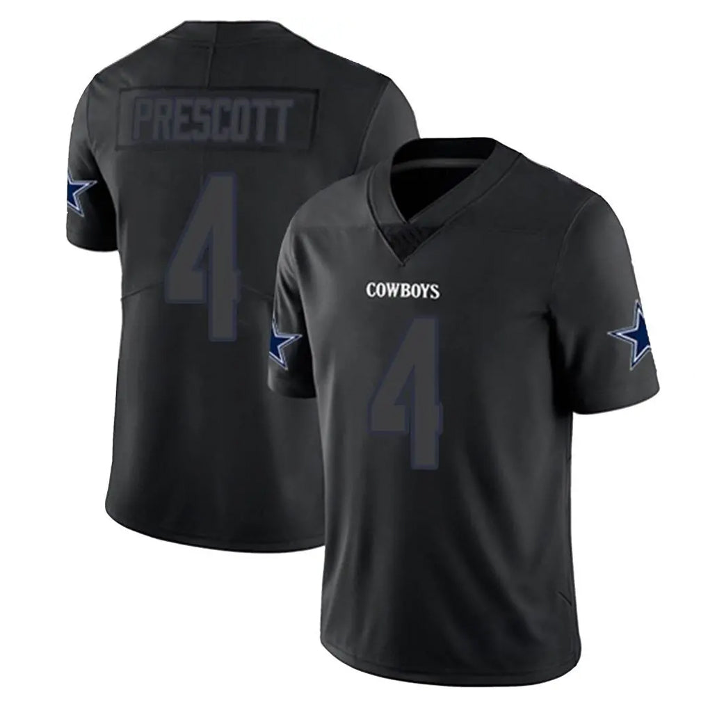 D.Cowboys #4 Dak Prescott Player Black Impact Limited Home Game Ddoa Stitched Jerseys