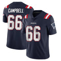 NE.Patriots #66 Will Campbell Player Navy Vapor Untouchable Home Game Ddoa Stitched Jerseys