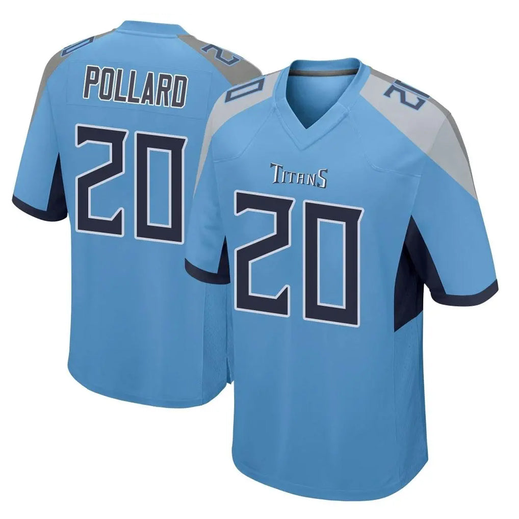 T.Titans #20 Tony Pollard Player Light Blue Home Game Ddoa Stitched Jerseys