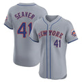 NY.Mets #41 Tom Seaver Player Gray Road Limited Elite Home Ddoa Stitched Jerseys