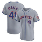 NY.Mets #41 Tom Seaver Player Gray Road Limited Elite Home Ddoa Stitched Jerseys
