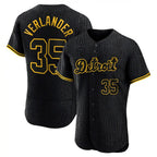 D.Tigers #35 Justin Verlander Player Black Snake Skin City Limited Elite Home Ddoa Stitched Jerseys