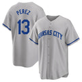 KC.Royals #13 Salvador Perez Player Gray Game Home Ddoa Stitched Jerseys