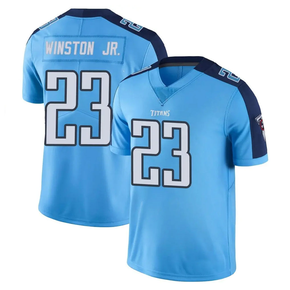 T.Titans #23 Kevin Winston Jr. Player Light Blue Limited Color Rush Home Game Ddoa Stitched Jerseys