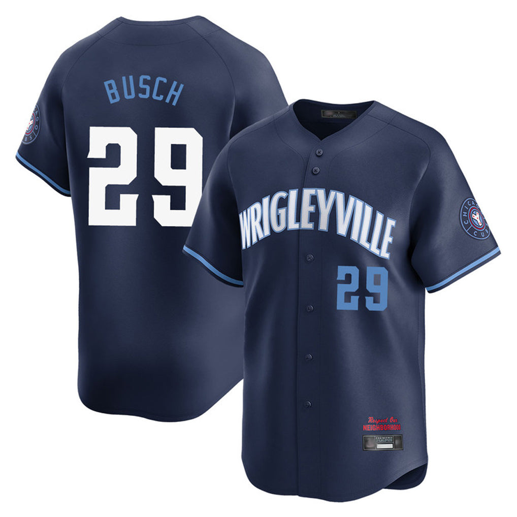 C.Cubs #29 Michael Busch Player Navy City Connect Limited Home Ddoa Stitched Jerseys
