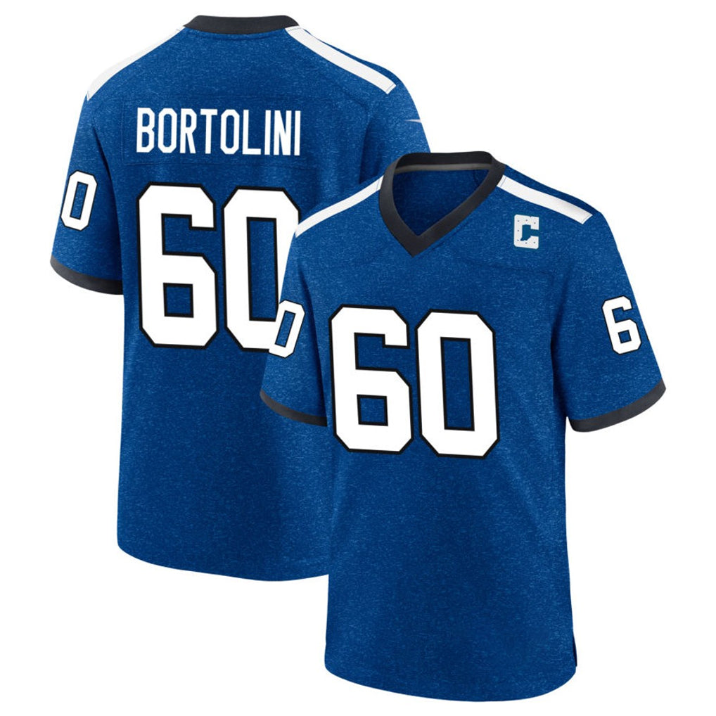 IN.Colts #60 Tanor Bortolini Player Royal Alternate Indiana Nights Home Game Ddoa Stitched Jerseys