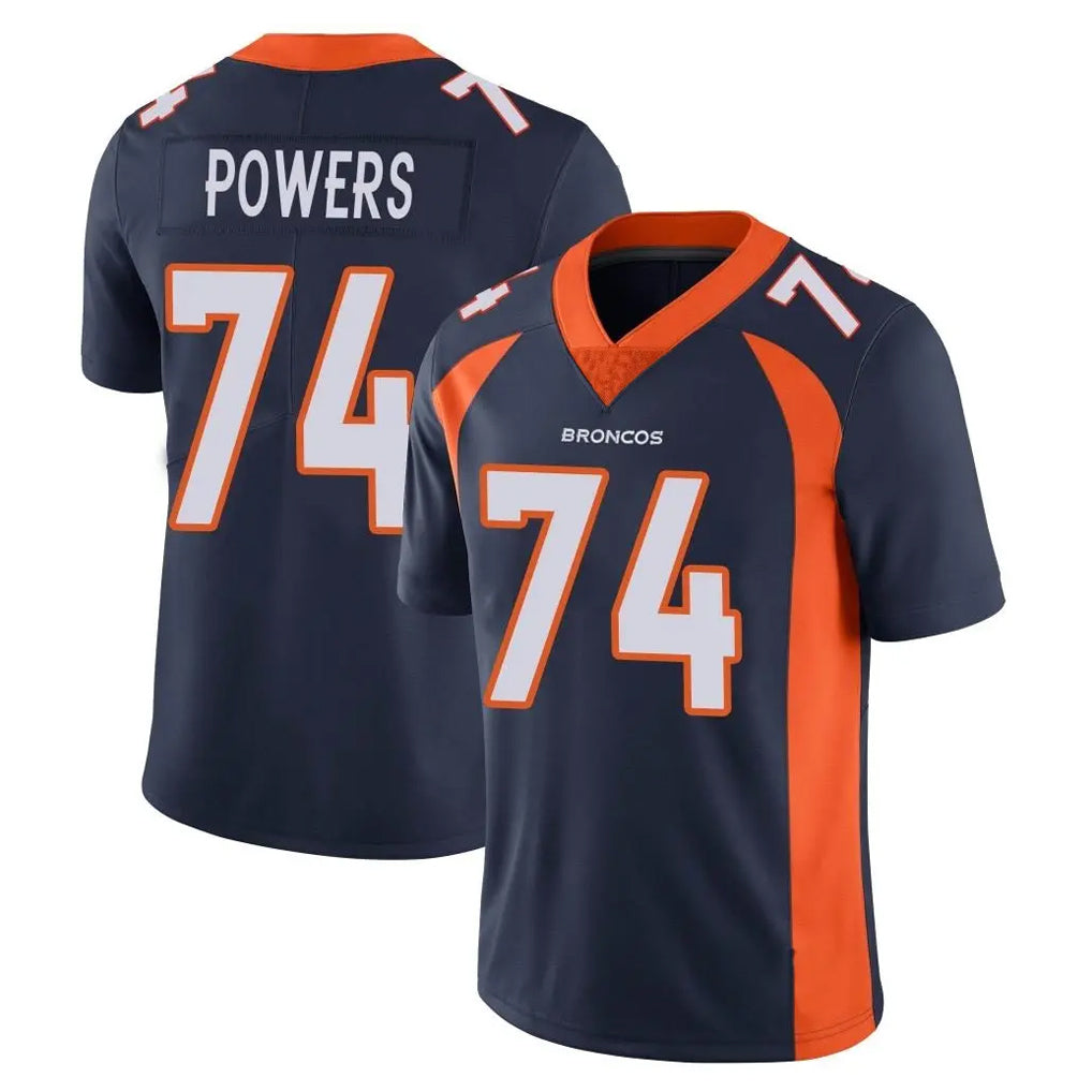 D.Broncos #74 Ben Powers Player Navy Vapor Untouchable Limited Game Ddoa Stitched Jerseys