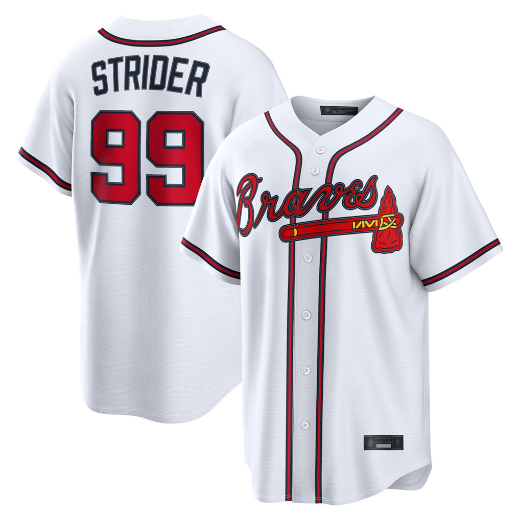 A.Braves #99 Spencer Strider Player White Home Game Ddoa Stitched Jerseys