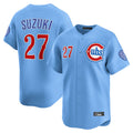 C.Cubs #27 Seiya Suzuki Player Light Blue Limited Home Ddoa Stitched Jerseys