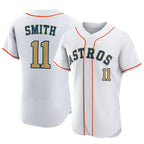 H.Astros #11 Cam Smith Player Gold Collection Limited Elite Home Ddoa Stitched Jerseys