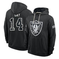 LV.Raiders #14 Matt Gay Player 2026 Black Logo Pullover Hoodies Limited Game Stitched Jerseys