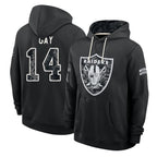 LV.Raiders #14 Matt Gay Player 2026 Black Logo Pullover Hoodies Limited Game Stitched Jerseys