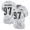 NE.Patriots #97 Milton Williams Player Arctic Camo Salute To Service Limited Game Ddoa Stitched Jerseys