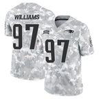 NE.Patriots #97 Milton Williams Player Arctic Camo Salute To Service Limited Game Ddoa Stitched Jerseys