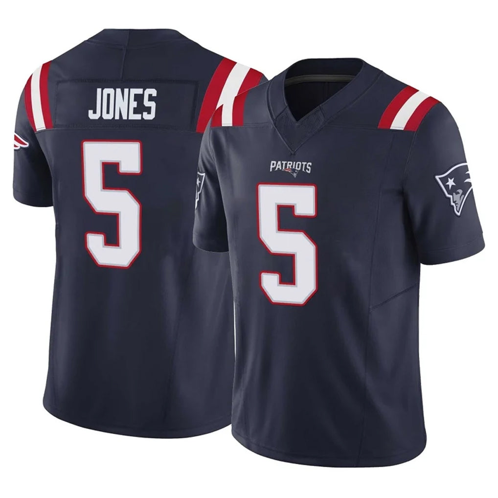 NE.Patriots #5 Dre'Mont Jones Player Navy Limited Vapor F.U.S.E. Home Game Ddoa Stitched Jerseys