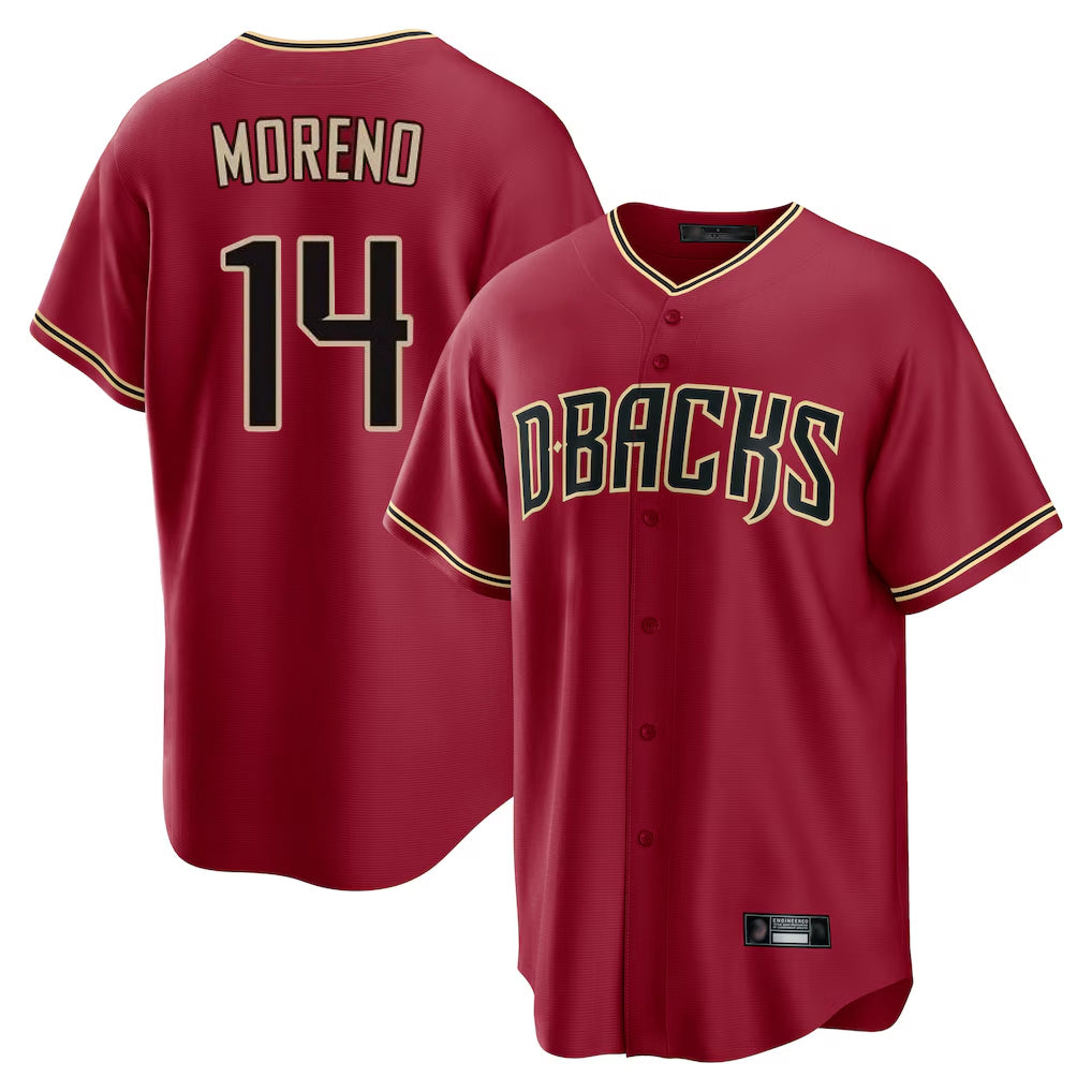 A.Diamondbacks #14 Gabriel Moreno Player Red Home Game Ddoa Stitched Jerseys