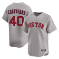 B.Red Sox #40 Willson Contreras Player Gray Road Limited Home Game Ddoa Stitched Jerseys