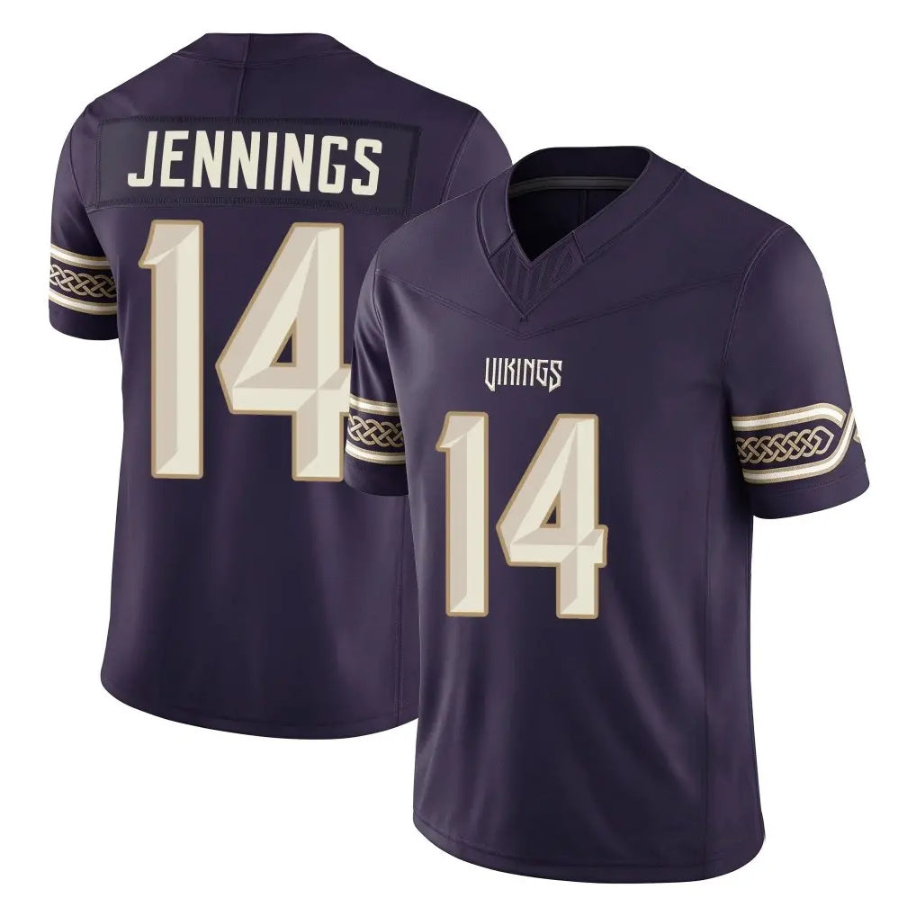 MN.Vikings #14 Jauan Jennings Player Purple Limited 2026 Rivalries Collection Home Game Ddoa Stitched Jerseys