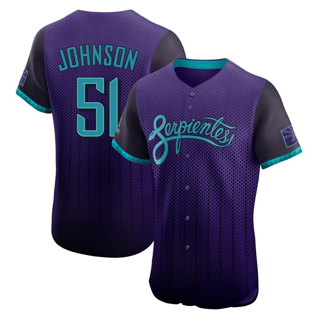 A.Diamondbacks #51 Randy Johnson Player Purple City Connect Limited Elite Home Game Ddoa Stitched Jerseys