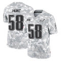 P.Eagles #58 Jalyx Hunt Player Arctic Camo Salute to Service Limited Game Ddoa Stitched Jerseys
