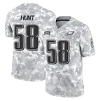 P.Eagles #58 Jalyx Hunt Player Arctic Camo Salute to Service Limited Game Ddoa Stitched Jerseys