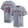 NY.Mets #19 Bo Bichette Player Gray Road Limited Home Ddoa Stitched Jerseys